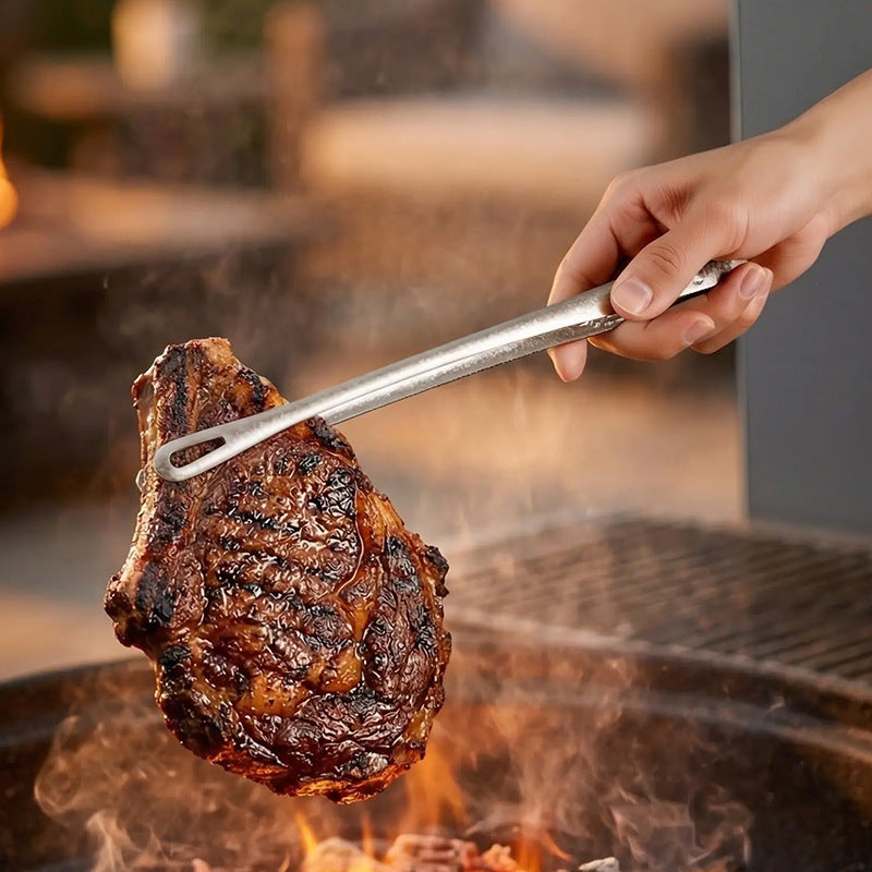 Pure Titanium Anti-Scald BBQ Tongs for Steaks