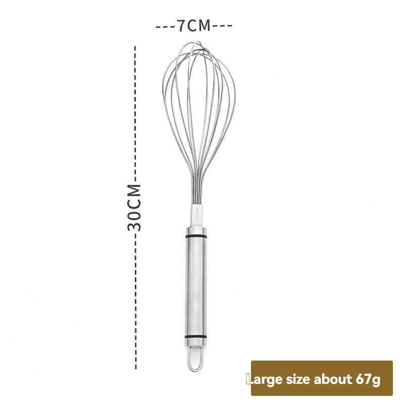Stainless Steel Handheld Household Cream Whisk with Steel Handle