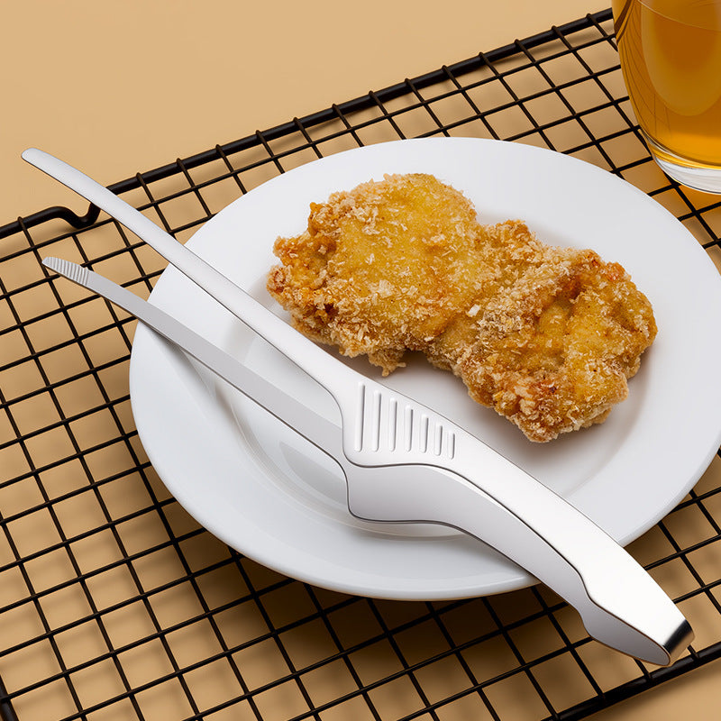 Stainless Steel Round-Head Anti-Scald BBQ Tongs