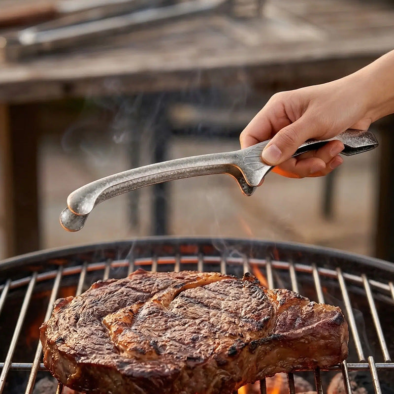 Pure Titanium Anti-Scald BBQ Tongs for Steaks