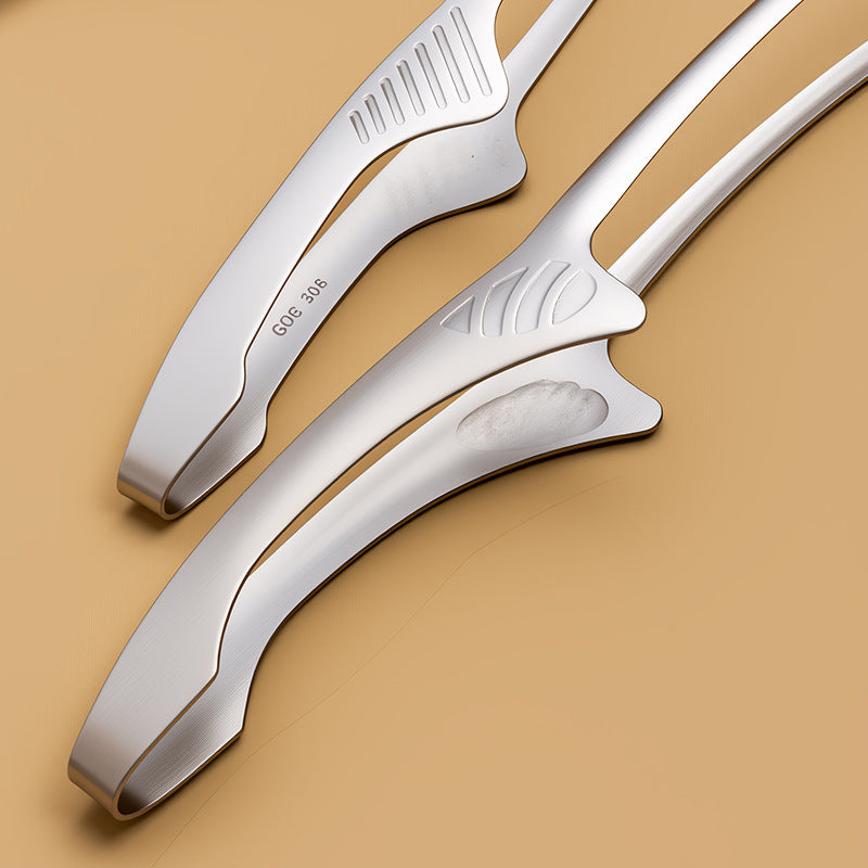 Stainless Steel Round-Head Anti-Scald BBQ Tongs